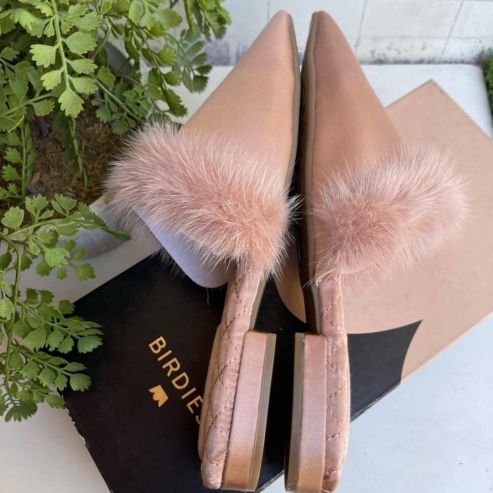 Birdies Vegan Dove slides French Rose (rose gold) blush size 8.5 New in Box - Picture 4 of 6